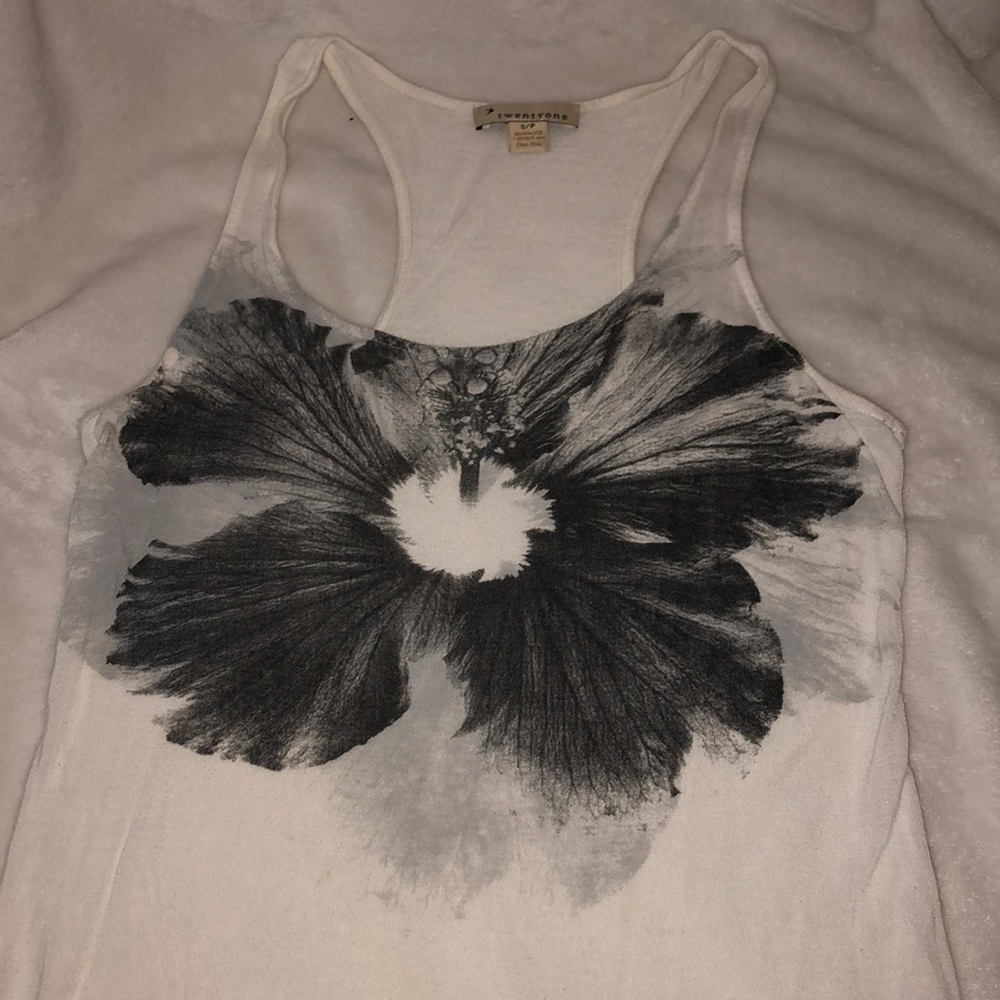 Black and white graphic tank